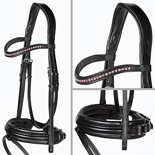 Heinick-Reitsport Trense anatomisch Motion Schwarz breites RH Zaumhaken ~ Warmblut ~ Auswahl (Rose) von Heinick-Reitsport