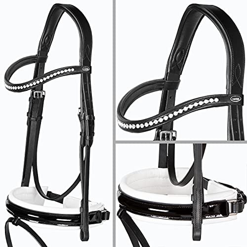 Heinick-Reitsport Trense anatomisch Motion Weiß Lack breites RH Zaumhaken ~ Vollblut ~ Auswahl (Diamant) von Heinick-Reitsport