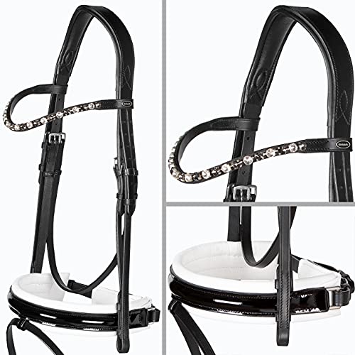 Heinick-Reitsport Trense anatomisch Motion Weiß Lack breites RH Zaumhaken ~ Warmblut ~ Auswahl (Glow-White-Ash) von Heinick-Reitsport