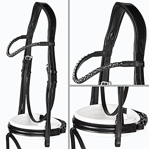 Heinick-Reitsport Trense anatomisch Motion Weiß breites RH Zaumhaken ~ Warmblut ~ Auswahl (Glow-Ash) von Heinick-Reitsport