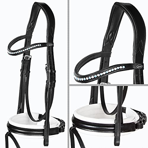 Heinick-Reitsport Trense anatomisch Motion Weiß breites RH Zaumhaken ~ Warmblut ~ Auswahl (Luxor) von Heinick-Reitsport