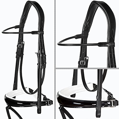 Heinick-Reitsport Trense anatomisch Performance Weiß Lack konisches RH Zaumhaken ~ Vollblut ~ Auswahl (Loop) von Heinick-Reitsport