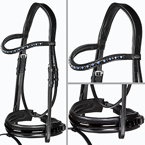 Heinick-Reitsport anatomische Trense Motion Schwarz Lack breites RH Zaumhaken ~ Vollblut ~ Auswahl (Genf) von Heinick-Reitsport