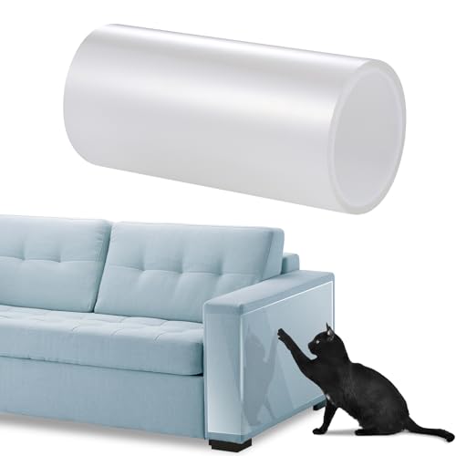 Hejo Katzen Kratzschutz Tape, 5m × 20cm Kratzschutz Sofa Katze, Anti Kratz Folie für Katzen, Transparenter Katzen Fensterschutz für Tür, Wand, Couch, Möbel von Hejo