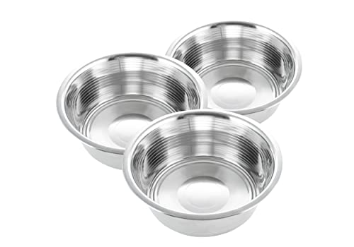 HB Bowl Standard Edelstahl Große Größe Hunde und Katzennäpfe ~ Metall Futter und Wassernapf 8 Tassen / 1,8 l ~ 1 Pack (Aufkleber frei) (3er-Pack) von Hell Blues