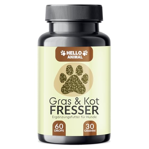 Hello Animal® Gras + Kotfresser Leckerlis für Hunde – Verdauungssnacks für Hund bei Sodbrennen & Magen Darm, bessere Verdauung - nach fressen von KOT von Hello Animal