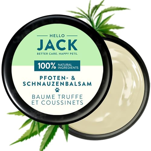 Hello Jack Natürliches Pfotenbalsam Hund - Nasenbalsam Hunde mit Sofortiger Wirkung für Trockene Pfoten und Schnauzen - Pfotenschutz für Hunde & Katzen mit Bio-Zutaten von Hello Jack