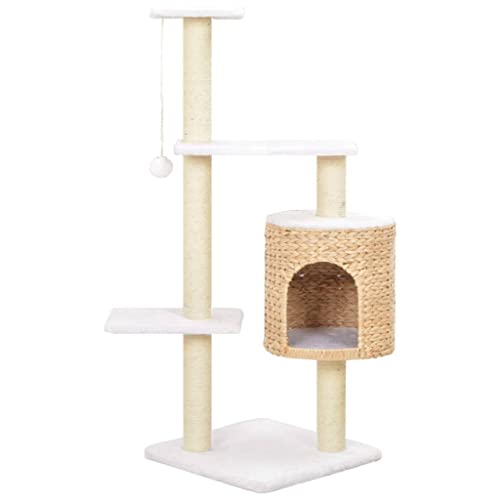 3702267 Kratzbaum Katzenhöhle Katzenhöhle Spielzeug Plüschtiere Sisal Seegras Beige von Helloshop26