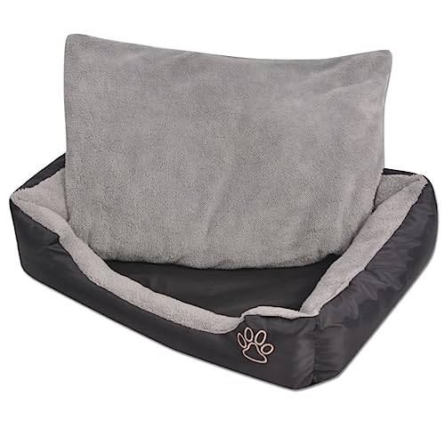 Hundebett mit gepolstertem Kissen 50 cm schwarz 02_0001571 von Helloshop26