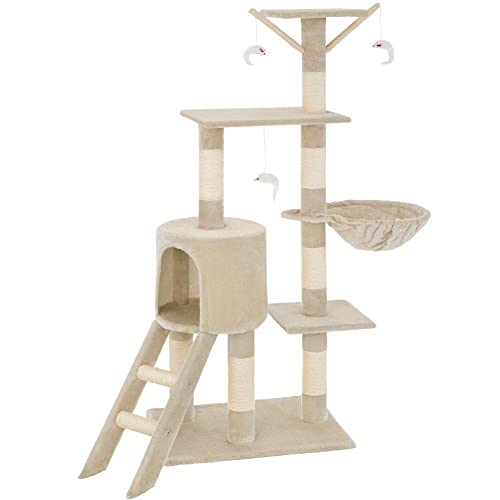 Kratzbaum 142 cm beige 3708072 von Helloshop26