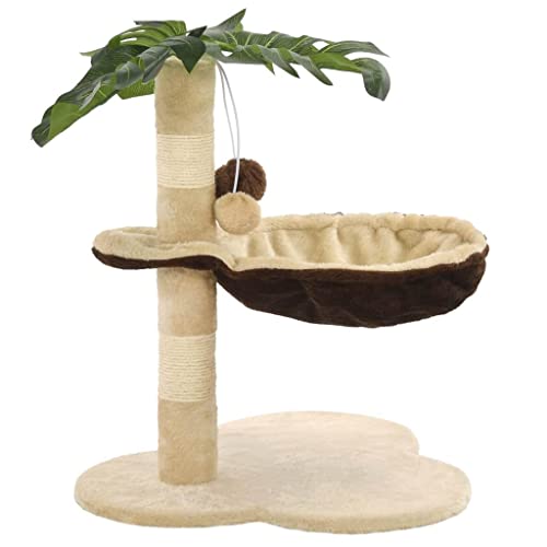 Kratzbaum Kratzbaum Katzenhöhle Katzenhöhle Spielzeug Plüschtiere Sisal 50 cm beige und braun 3702040 von Helloshop26