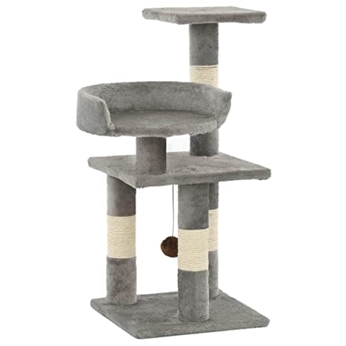 Kratzbaum Kratzbaum Katzenhöhle Katzenhöhle Spielzeug Plüschtiere Sisal 65 cm grau 3702042 von Helloshop26