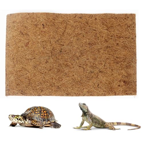 Helweet Reptilien Teppich Kokosfaser, Reptil Substrat Matte, Reptilien Teppich Terrarium Liner, Geeignet für Reptilien, Chamäleons, Schlangen und Eidechsen im Terrarium, 50 x 30cm von Helweet