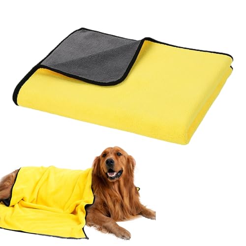 Hundehandtuch, Hunde Bademantel, Haustierhandtuch, Hunde Trockentuch, Hunde Zubehör, Bietet Zusätzliche Saugfähigkeit und Komfort für Hunde, Geeignet für Große Hunde, 70 x 140cm von Helweet