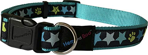 Hem and Boo Hundehalsband, Sterne, Größe L, Blau von Hem and Boo