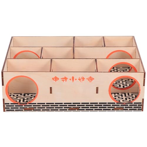 Hamster Hideout Exploring Toys Hamster Wooden Maze Tunnel Toy, Small Pet Animals Activity Rennmaus Labyrinth Zwerghamster Play Toys Maze Tunnel Mäuse Holz Lustiges Spielzeug Holz Labyrinth Hamster von Hemobllo