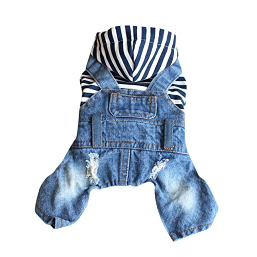 Hemobllo 1 Stück Kleine Hund Jacke Strampler Jeans Denim Hundegeschirr Hund Blue Jeans Für Hunde Overall Hund Clotes Denim Kleidung Frühling Sommer Jeans Denim Jeans Hundejeans von Hemobllo