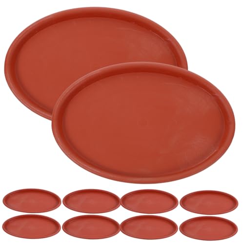 Hemobllo 10 Stück Blumentopfmatte Blumentöpfe Auffangschale Für Pflanzenwasser Hochleistungs-pflanzenuntersetzer Untersetzer Aus Kunststoff Topfschalen Für Pflanzen Pflanzenschalen Rot von Hemobllo