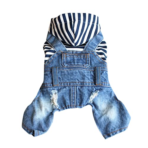 Hemobllo 1stk Hundekleidung Hunde-overall Blaue Jeans Für Hunde Denim-hundegeschirr Welpen-Jeans Hundemäntel Hunde-Jeans-Hose Jeansjacke Für Hunde Wintermantel Frühlings- Und Sommerkleidung von Hemobllo