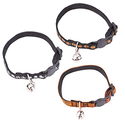 Hemobllo 3st Halloween-Halsband Für Haustiere Kätzchenhalsbänder Mädchen Lätzchen Katzenhalsbänder Halloween-Haustier-lätzchen Verstellbarer Kragen Halloween-Hund Kürbis Tuch Einstellbar von Hemobllo