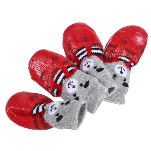 Hemobllo 4 Teiliges Haustier Hausschuhe Set Waschbare Tiersocken Hundespielzeug Greiferschutz Austauschbarer Hundepfotenschutz Booties Hundestiefel Set Abziehbar Und Aufklebbar von Hemobllo