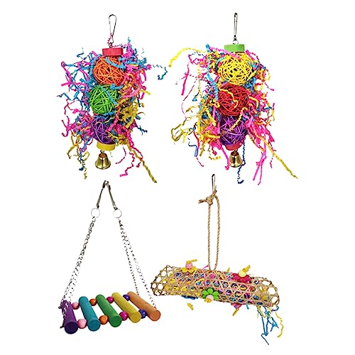 Hemobllo 4pcs Lustiges Spielen Rattan Ball Bite Toy Kreatives Swing Toy Hanging Toy Für Papageienvogel von Hemobllo