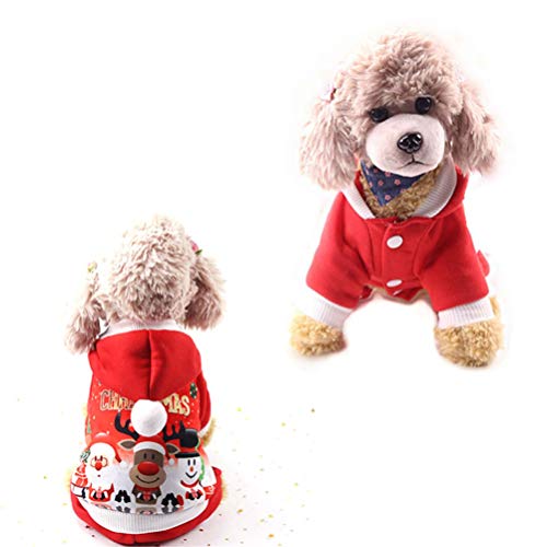 Hemobllo Fleece-Hoodie Weihnachten Hund Winterkleidung Weihnachtsfeier Katzenkostüm Weihnachtshundekleidung Hose Weihnachtshaustierjacke Kostüme Für Katzen Vierbeinige Kleidung Der Hund von Hemobllo