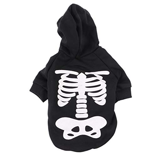 Hemobllo Halloween-kostüme Für Haustiere Kleine Hunde-Outfits Kleidung Für Haustierhunde Hund Kostüme Junge Halloween-haustierbedarf Skelett-Sweatshirt Pyjama Der Hund Baumwolle Weihnachten von Hemobllo