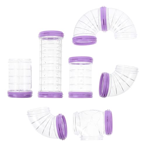 Hemobllo 1 Satz Hamsterpfeife Komfortables Versteck Für Haustiere Hamsterkäfig Rohre Hamsterversteck Rattenspielzeug Für Hausratten DIY Set Plastik Sportbekleidung Selbstgemacht Violett von Hemobllo