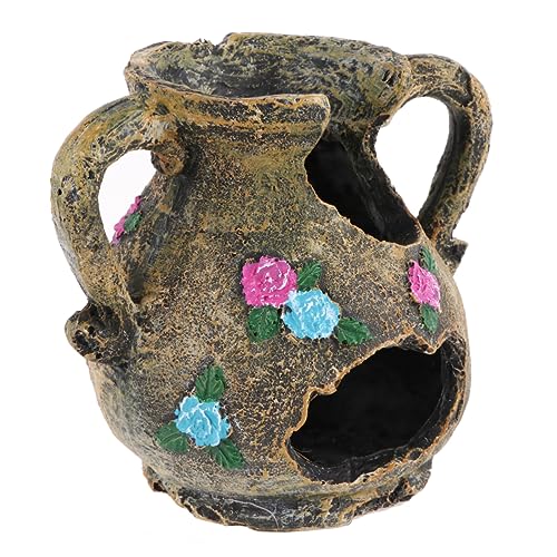 Hemobllo Harz Alte Vase Versteckt Aquarium Landschaft Ornament Aquarium Zubehör Handwerk von Hemobllo