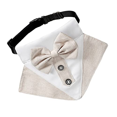 Hemobllo Pet Halsband Mit Elegantem Fliegen-Design Und Dreieckigem Halstuch Für Hunde Waschbarem Baumwollstoff Für Hochzeiten Und Partys Khaki XL Hemobllo Pet Halsband Mit Elegantem Fliegen-Design Und Dreieckigem Halstuch Für Hunde Waschbarem Baumwollstoff Für Hochzeiten Und Partys Khaki XL von Hemobllo