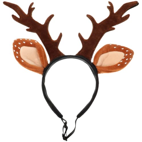 Hemobllo Hund Elch Rentier Geweih Stirnband für Weihnachten Hund Katze Haustier Weihnachten Kostüm Haustier Kopfbedeckung Zubehör für kleine und mittelgroße Hunde Katzen Weihnachten Party Cosplay Supplies von Hemobllo