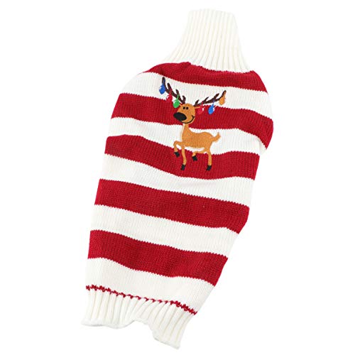 Hemobllo Hund Warme Pullover- Haustier Kostü Weihnachten Hund Kostü Weihnachten Themen Kleidung Hundepullover Winter Hund Kleidung Partybedarf Elche Strickpullover Für Hund Haustier von Hemobllo