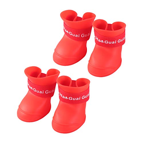 Hemobllo Hunde Stiefel Welpenschuhe Gummi-Regenschuhe Für Hunde Große Hundeschuhe Regen Gummistiefel Schuh Hundestiefel Für Kleine Hunde Winterschuhe Für Hunde rutschfeste Socken Haustier von Hemobllo