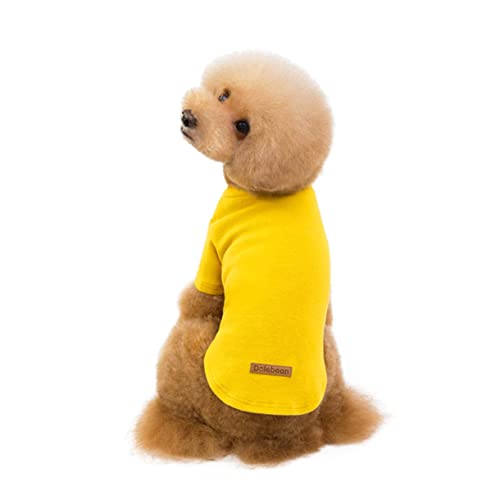 Hemobllo Hundekleidung Hündchen Haustierkleidung Sweatshirt Welpe Züchten Pudel Hundebetten Pyjama Kleiner Plüsch Dackel Baumwollkleidung Für Haustiere Baumwollhundkleidung Yellow von Hemobllo