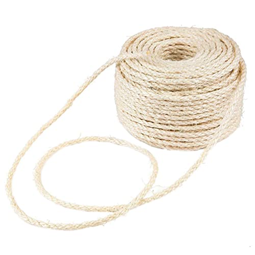 Hemobllo Katze Kratzen Seil- Retro DIY Seil Ornament Katze Natürliche Sisal Seil für Katze Kratzen Post Ersatz 80M von Hemobllo