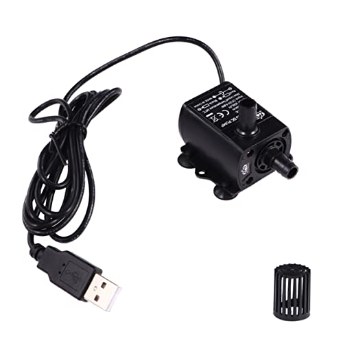 Hemobllo Wasser Pumpe USB Aquarium Pumpe Tauch Pumpe Aquarium Pumpe Bürstenlosen Pumpe Umw?lzpumpe Wasserdicht USB Pumpe für Brunnen Teiche Aquarium Aquarium Statuen Schwarz von Hemobllo