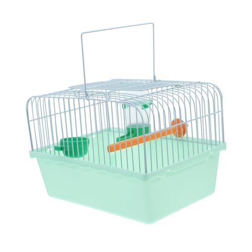 Hemobllo tragbarer Vogelkäfig Wildfresser Birdfeeder Käfigreiniger Haustierkäfig Vogelträger Reisekäfig Vogeltransportbox großer Hamsterkäfig Käfig für Hamster Ara-Käfig Eisen Light Green von Hemobllo