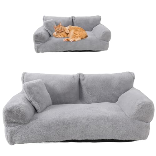 Hemore Hundebett Couch, 85x52x32 cm Plüsch Thermalsofa Hundebett, abnehmbar von Hemore