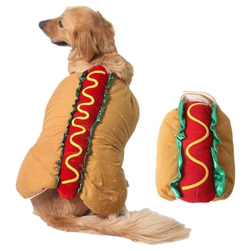 Hot Dog -Kostüm für Hunde, lustiges Hund Hotdog Kostüm, Winter warmes Hundegerel für Hunde und Katzen Weihnachten Halloween (L) von Hemore