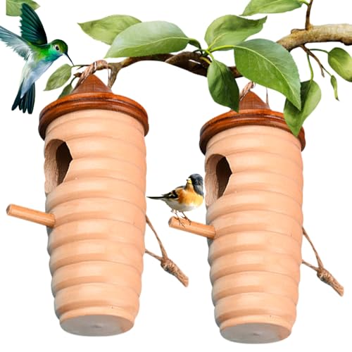 Hummingbird House, 2pcs 5,9 -Zoll -Holz -Kolibri -Nester für im Freien hängende, hängende Kolibring -Vogelhaus für den Outdoor von Hemore