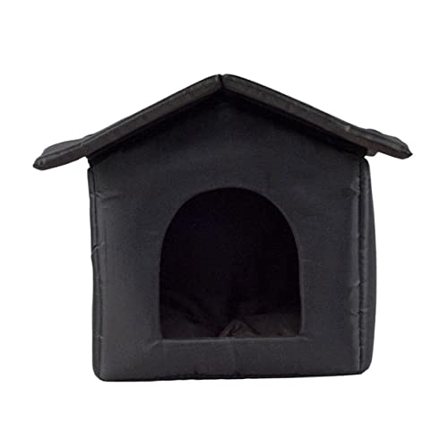 Katzenhaus im Freien, klappbare Katzenhäuser für Katzen im Freien, Oxford -Stoff im Freien Katzenhaus wetterfest, Hundeversteck, Haustierhöhlenbett, isolierter Schutz für Katzenhunde (35*33*30 cm) von Hemore