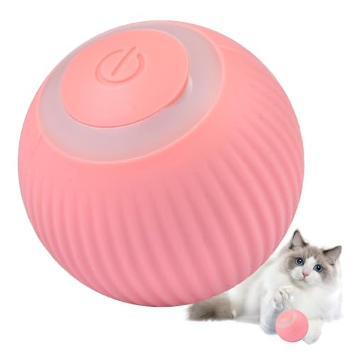 Hemousy Katzenball Katzenspielzeug Elektrisch, Interaktives Katzenspielzeug Ball, USB Wiederaufladbarer Katzen Spielzeug Ball, 360° Drehbarer Selbstrollender Ballfür Katzen Trainieren Spielen von Hemousy