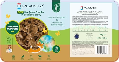 Henart 40x150 gr plantz Toppers Beef Like Pouch hondenvoer von Henart