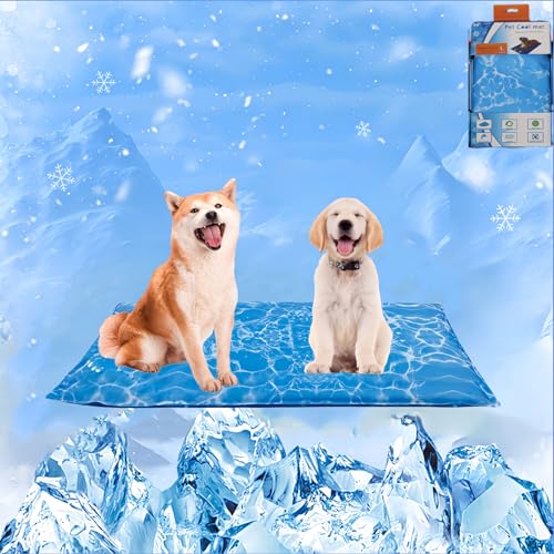 Kühlmatte Hund,Kühlmatte Katze 65 * 50cm,Kühlmatte Bett Kalter Hund,Hundekühlmatte Selbstkühlend Kühlmatte Hund Groß Pet Cooling Mat Kühlkissen Faltbar Kühl Hundedecke Kaltgelpad. von HenfuME