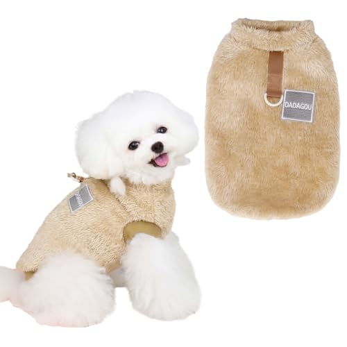 Wintermantel Hund,Hunde Pullover Kleine Hund,Hundemantel Winter,Hundejacke Hundemantel Grosse Hunde,Winterjacke Hund Mit D-Ring Kaltes Wetter Haustier Bekleidung Braun,L von HenfuME