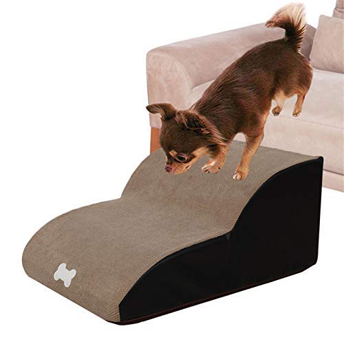 Haustiertreppe für kleine Hunde, leichte Hundetreppe für Hunde und Katzen, hält bis zu 55 kg, 40 x 60 x 25 cm, Haustierleiter, Hundetreppe für Schlafsofa (Beige) von Hengz