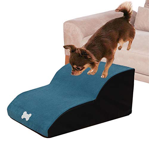 Haustiertreppe für kleine Hunde, leichte Hundetreppe für Hunde und Katzen, hält bis zu 55 kg, 40 x 60 x 25 cm, Haustierleiter, Hundetreppe für Schlafsofa (blau) von Hengz