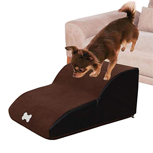 Haustiertreppe für kleine Hunde, leichte Hundetreppe für Hunde und Katzen, hält bis zu 55 kg, 40 x 60 x 25 cm, Haustierleiter, Hundetreppe für Schlafsofa (braun) von Hengz