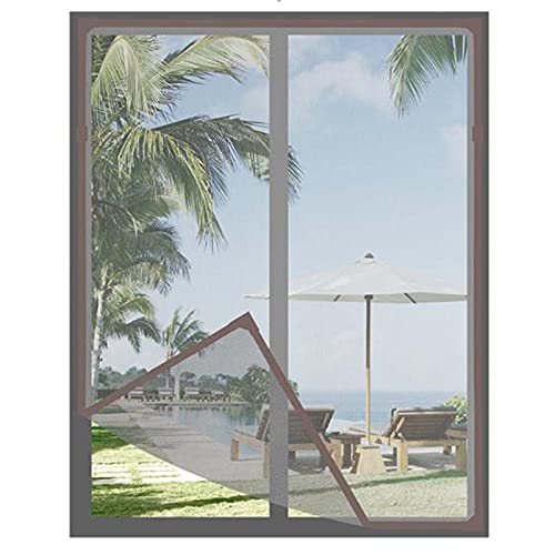 Hengz Katzenschutznetz 70 x 100 cm magnetisches Netz-Fenstergitter hält Fliegen, Käfer und Mücken fern, verstellbares Netz für Fenster, Katzenschutz, passend für braunen Rahmen, graues Netz von Hengz